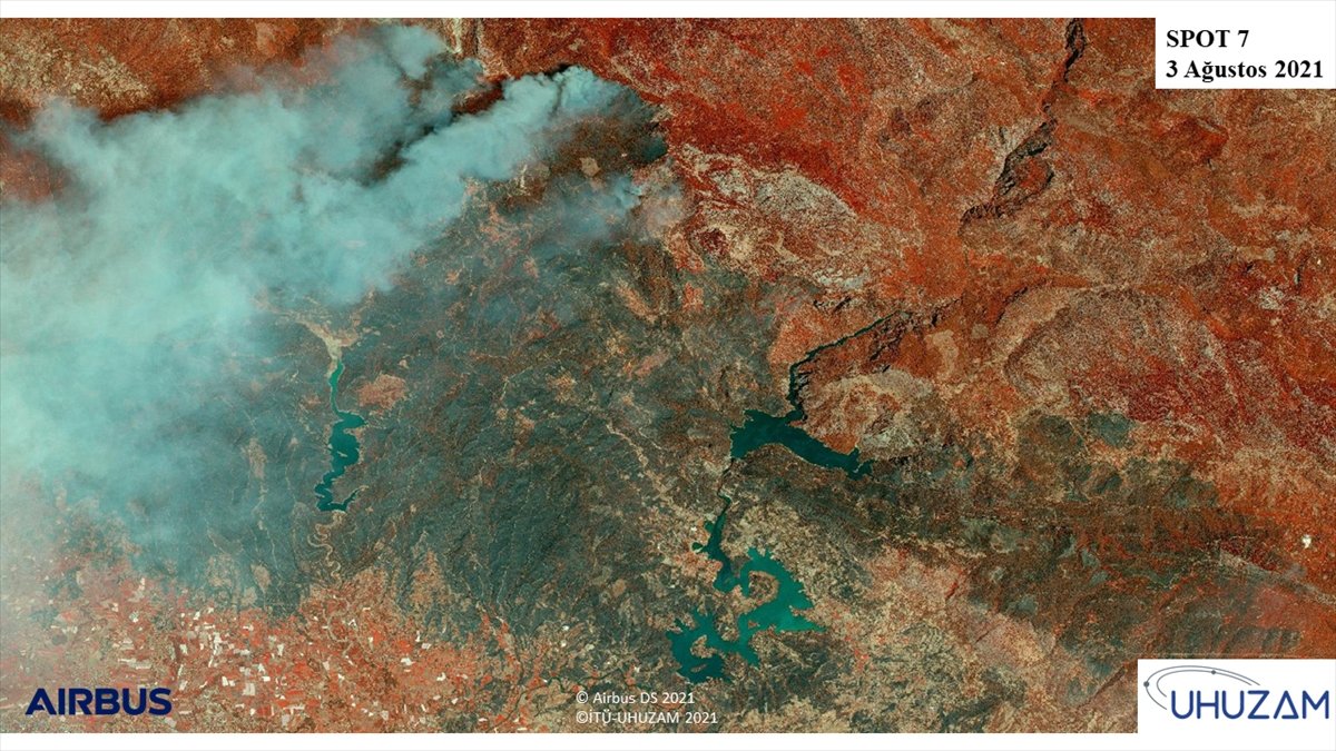 Akdeniz ve Ege de yanan alanlar uzaydan görüntülendi #3