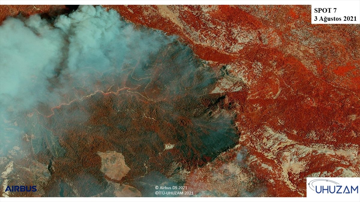 Akdeniz ve Ege de yanan alanlar uzaydan görüntülendi #6