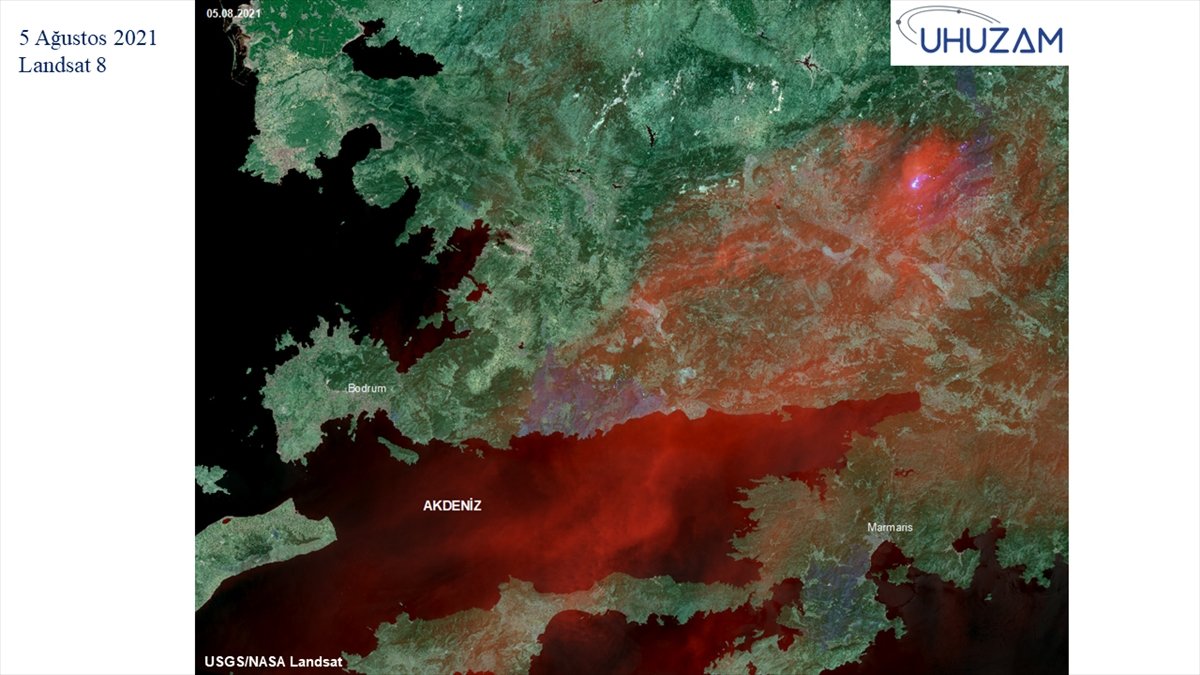 Akdeniz ve Ege de yanan alanlar uzaydan görüntülendi #14