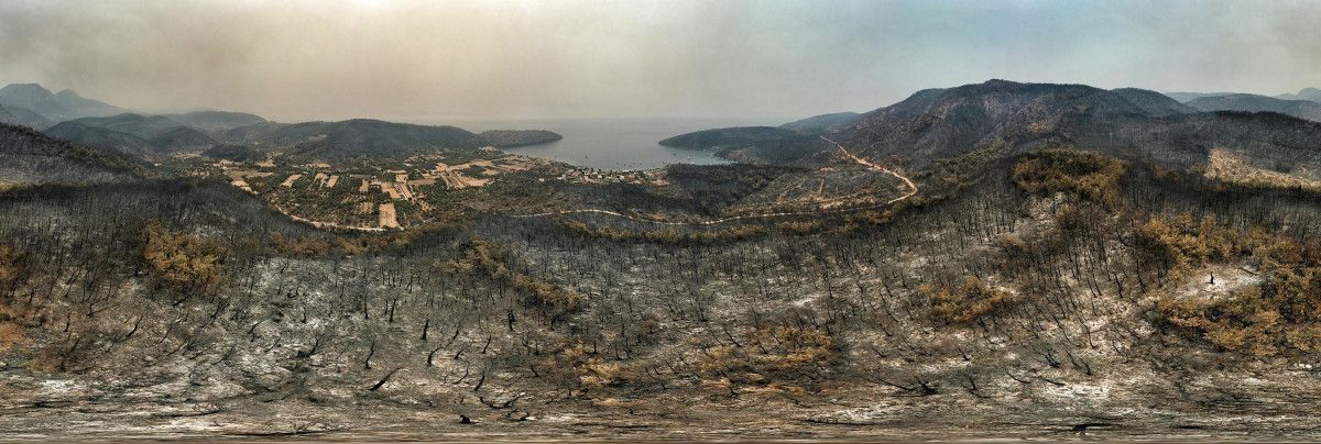 Bodrum ve Milas ta yanan alanlar drone ile havadan görüntülendi #6