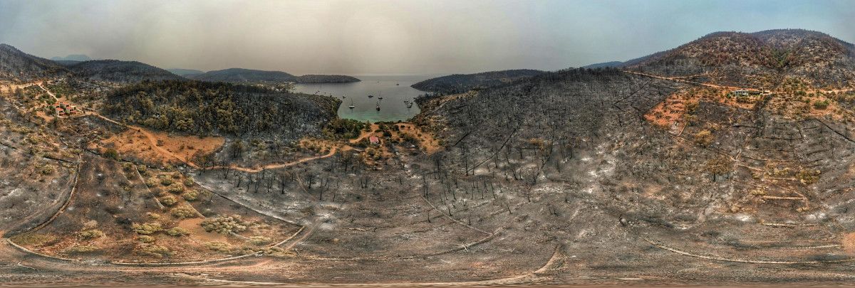 Bodrum ve Milas ta yanan alanlar drone ile havadan görüntülendi #7